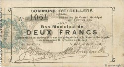 2 Francs FRANCE regionalism and various Etreillers 1915 JP.02-0759 VF
