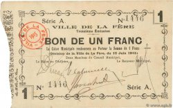 1 Franc FRANCE régionalisme et divers La Fere 1915 JP.02-0800 TTB
