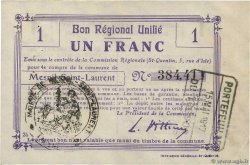 1 Franc FRANCE régionalisme et divers Mesnil-Saint-Laurent 1914 JP.02-1494 SUP