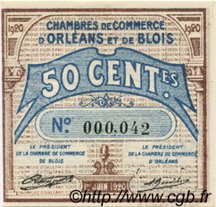 50 Centimes FRANCE regionalismo e varie Orléans et Blois 1920 JP.096.01 FDC