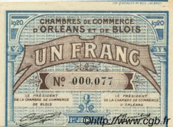 1 Franc FRANCE Regionalismus und verschiedenen Orléans et Blois 1920 JP.096.03 ST