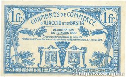 1 Franc FRANCE regionalism and various Ajaccio et Bastia 1920 JP.003.09 VF+