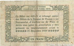 1 Franc FRANCE regionalism and various Alencon et Flers 1915 JP.006.20 VF-