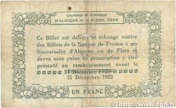 1 Franc FRANCE regionalism and various Alencon et Flers 1915 JP.006.30 F