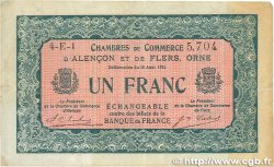 1 Franc FRANCE regionalism and various Alencon et Flers 1915 JP.006.38