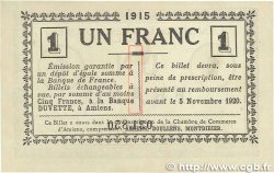 1 Franc FRANCE regionalism and miscellaneous Amiens 1915 JP.007.08 XF+
