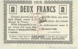 2 Francs FRANCE regionalismo e varie Amiens 1915 JP.007.18 SPL