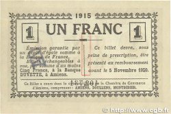 1 Franc FRANCE regionalismo y varios Amiens 1915 JP.007.30 EBC