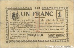 1 Franc FRANCE régionalisme et divers Amiens 1915 JP.007.36 pr.TTB