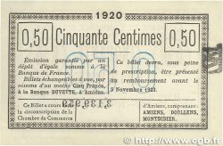 50 Centimes FRANCE regionalism and miscellaneous Amiens 1920 JP.007.49 XF+