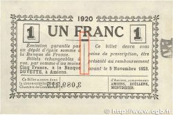1 Franc FRANCE regionalism and various Amiens 1920 JP.007.51 XF+