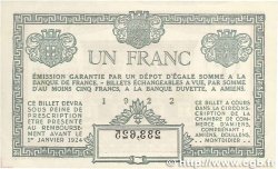 1 Franc FRANCE regionalism and various Amiens 1922 JP.007.56 XF