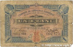 1 Franc FRANCE regionalismo y varios Annonay 1917 JP.011.20 RC