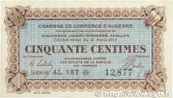 50 Centimes FRANCE regionalism and miscellaneous Auxerre 1917 JP.017.16 XF