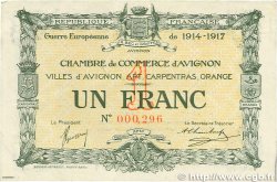 1 Franc FRANCE regionalism and miscellaneous Avignon 1915 JP.018.17 VF+