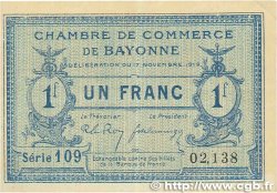 1 Franc FRANCE regionalism and various Bayonne 1919 JP.021.64 VF-