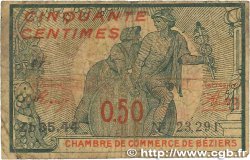 50 Centimes FRANCE regionalismo e varie Béziers 1918 JP.027.22 B