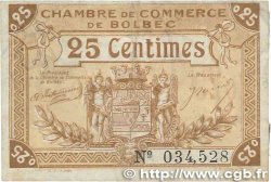 25 Centimes FRANCE regionalism and various Bolbec 1920 JP.029.01 VF