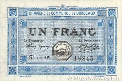 1 Franc FRANCE regionalism and miscellaneous Bordeaux 1917 JP.030.14 AU