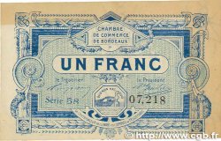 1 Franc FRANCE regionalismo e varie Bordeaux 1917 JP.030.21 q.SPL