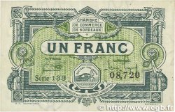 1 Franc FRANCE regionalism and miscellaneous Bordeaux 1920 JP.030.26 VF+