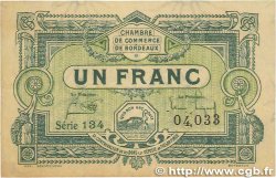 1 Franc FRANCE regionalism and miscellaneous Bordeaux 1920 JP.030.26 VF