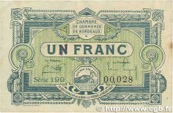 1 Franc FRANCE regionalism and miscellaneous Bordeaux 1920 JP.030.26 VF-