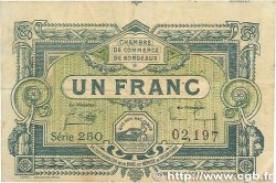 1 Franc FRANCE regionalismo y varios Bordeaux 1920 JP.030.26 BC