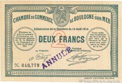 2 Francs Annulé FRANCE regionalism and miscellaneous  1914 JP.031.09var. AU-