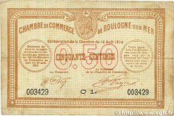 50 Centimes FRANCE regionalismo y varios Boulogne-Sur-Mer  1914 JP.031.11 BC