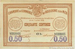 50 Centimes FRANCE Regionalismus und verschiedenen Boulogne-Sur-Mer  1914 JP.031.23 SS