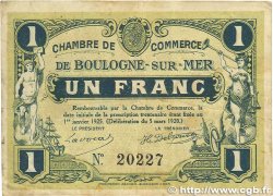 1 Franc FRANCE regionalismo e varie Boulogne-Sur-Mer  1920 JP.031.27 MB