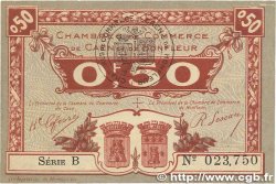 50 Centimes FRANCE regionalism and miscellaneous Caen et Honfleur 1920 JP.034.20 VF+