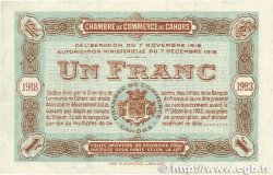 1 Franc FRANCE regionalismo e varie Cahors 1918 JP.035.22 SPL