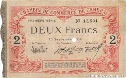 2 Francs FRANCE Regionalismus und verschiedenen Cambrai 1914 JP.037.02 S