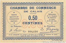 50 Centimes FRANCE regionalism and various Calais 1914 JP.036.01 AU+