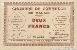 2 Francs FRANCE régionalisme et divers Calais 1914 JP.036.05 SUP