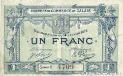 1 Franc FRANCE regionalism and miscellaneous Calais 1916 JP.036.30 VF