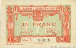 1 Franc FRANCE regionalism and miscellaneous Calais 1919 JP.036.41 VF+