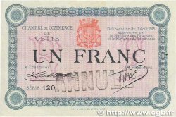 1 Franc Annulé FRANCE Regionalismus und verschiedenen Cette, actuellement Sete 1915 JP.041.08 fST