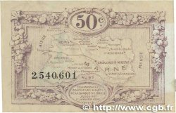 50 Centimes FRANCE regionalism and various Chalons, Reims, Épernay 1922 JP.043.01 XF+