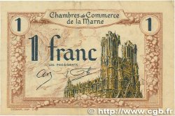 1 Franc FRANCE Regionalismus und verschiedenen Chalons, Reims, Épernay 1922 JP.043.02 SS