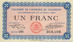 1 Franc FRANCE regionalism and various Chambéry 1920 JP.044.14 VF+