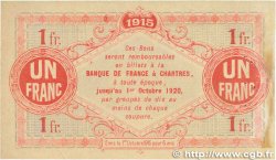 1 Franc FRANCE Regionalismus und verschiedenen Chartres 1915 JP.045.03 VZ
