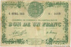 1 Franc FRANCE regionalismo y varios Chateauroux 1915 JP.046.02 BC