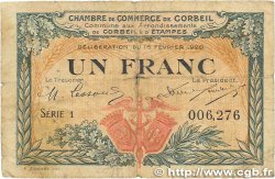 1 Franc FRANCE regionalismo y varios Corbeil 1920 JP.050.03 RC