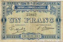 1 Franc FRANCE regionalism and miscellaneous Corrèze 1915 JP.051.06 F