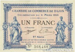 1 Franc FRANCE regionalism and miscellaneous Dijon 1916 JP.053.09