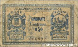 50 Centimes FRANCE Regionalismus und verschiedenen Foix 1920 JP.059.13 S