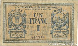 1 Franc FRANCE regionalismo y varios Foix 1920 JP.059.15 BC